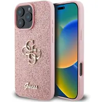 GUESS Pu Fixed Glitter 4g Metal Logo Iphone 16 Pro Max Handyhülle