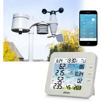 Alecto WS5400 - Professionelle 8-in-1 WLAN Wetterstation mit App und kabellosem Außensensor