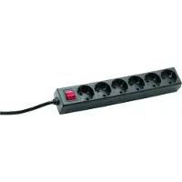 Bachmann SELLY Steckdosenleiste 6x Schutzkontakt, Schalter, schwarz, 1,5 m