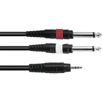 Omnitronic Adapterkabel 3,5 Klinke/2xKlinke 6m sw