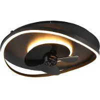Reality Deckenventilator mit LED-Leuchte und Fernbedienung, schwarz, modernes Design, Modell SORTLAND R67393132
