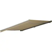 Mendler Elektrische Kassetten-Markise H123, Vollkassette Volant 4,5x3m Polyester Creme