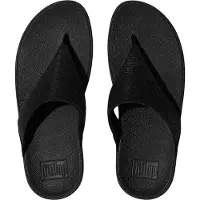 FitFlop Lulu Shimmerlux Toe-Post All Black Größe EU 37