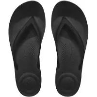 Fitflop tm Iqushion Ergon Damen Gummisandalen mit hoher Rückprall Luftschaum Dämpfung in Alles Schwarz – 3 UK - 36 EU - 5 US / All Black