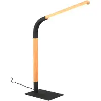 TRIO LED Schreibtischleuchte Schwarz Holz 42cm