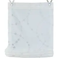 Kutti Heimtextilien Raffrollo Ösenrollo Cadena Weiss modern inkl. Edelstahlhaken 45 x 140 cm