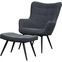 ByLiving Sessel "Uta", grau (dunkelgrau), B:60cm T:80cm, 100% Polyester, Sessel, Sessel, wahlweise mit oder ohne Hocker, in Cord, Samt oder Webstoff