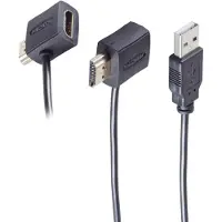 Shiverpeaks BS10-01002 Videokabel-Adapter 0,5 m HDMI Typ A (Standard) HDMI + USB Schwarz
