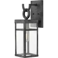 Elstead Lighting Elstead Porter Außen-Außenwandleuchte E27 47cm Gealtertes Zink Klar IP44