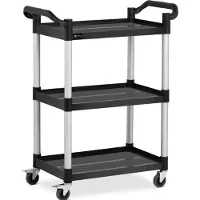 Usorteret Expondo Servierwagen - Kunststoff / Aluminium - 3 Borde - Ablagen: 63 x 40 cm - 150 kg - schwarz -