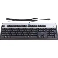 HP USB Standard Keyboard, USB, QWERTY, PC/server, Schwarz, Silber, 1,8m, 458 x 163 x 25 mm