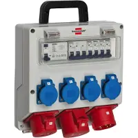 Brennenstuhl 1154890020, Schwarz, Blau, Grau, Rot, 7 AC-Ausgänge, 400 V, 32 A, 230 V, 400 V