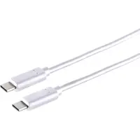 S-Conn USB Kabel 3.2 USB Typ C Stecker auf USB Typ C Stecker, Gen 2x2 weiß, 1m