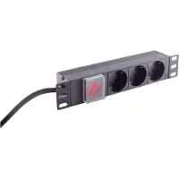 S-Impuls S/CONN maximum connectivity 25,40cm (10") Steckdosenleiste 3-fach, 1HE, schwarz (09-26935)