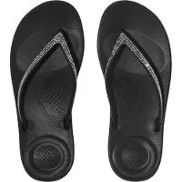 FitFlop Iqushion Sparkle Frauen Erhöhte EVA Sohle Sandale Schwarz – undefined / Schwarz