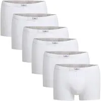 Götzburg Boxershorts GÖTZBURG "Boxershort 6er Pack", Herren, Gr. L, weiß, Obermaterial: 95% Baumwolle CO. 5% Elasthan EL., Unterhosen Boxershorts