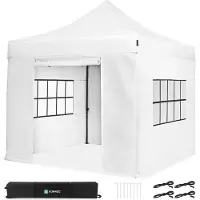Vonroc Partyzelt - 3x3 m | Set inkl. Seitenwände - Weiß