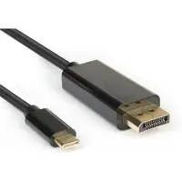 Hamlet XVAUC-DP4K20 Videokabel und Adapter, 2 m, USB Typ-C auf DisplayPort, schwarz