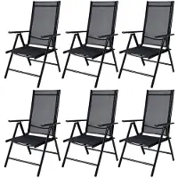 Casaria Gartenstühle 6er Set Hochlehner Klappbar 8-Fach Verstellbar Camping Stuhl Aluminium Wetterfest Klappstuhl 120kg Belastbarkeit Garten Balkon