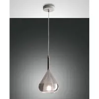 FABAS LUCE - Lila LED-Hängeleuchter aus Metall und geräuchertem Borosilikatglas 3481-40-126