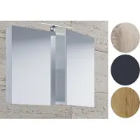 VCM Badspiegel Wandspiegel Hängespiegel Spiegelschrank Badezimmer Badinos 40 x 60 cm Schwarz