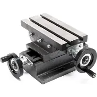 Wiltec 2-Achsen Kreuztisch 170x85 mm, Frästisch mit 100 mm X Achse, 80 mm Y Achse, Koordinatentisch aus Gusseisen, Bohrtisch, Fräsständer