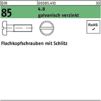 FAST-X Flachkopfschraube DIN 85/ISO 1580 Schlitz M 6 x 10 4.8 galvanisch verzinkt