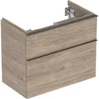 Geberit 502.308.JR.1, Walnuss, Grau, Holz, 2 Schublade(n), 740 mm, 416 mm, 615 mm