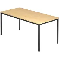 Hjh OFFICE PRO DORAN DR16 D - Ahorn 160 x 80 mit Rund-Rohr/Schwarz