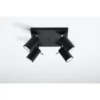 Licht-Erlebnisse Deckenstrahler Modern ETNA Schwarz Metall 4-flammig GU10 Deckenleuchte Wohnzimmer Schlafzimmer Flur