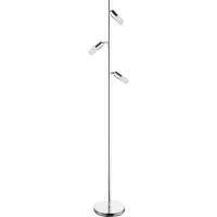 Licht-Erlebnisse LED Stehlampe Modern ATKINS Chrom Metall Glas 3-flammig E27 Standleuchte Wohnzimmer