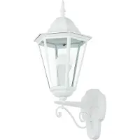Licht-Erlebnisse Außenlampe Wand Aluminium Glas E27 IP44 H: 50,5 cm in Weiß Gold Rustikal