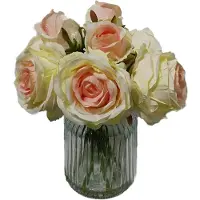 HTI Rosen in Vase Kunstblume