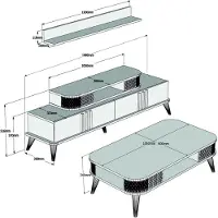 Skye Decor , Eylül - Oak, Wohnzimmermöbel-Set, Eiche, 100 % MELAMINBESCHICHTETE SPANPLATTEN, 168 x 39 x 51,6 cm