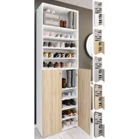 VCM Schuhschrank "XL Holz Großer Schuhschrank Schuhkommode Lona 10", braun (weiß, sonoma, eiche), B:70cm T:40cm, Obermaterial: 100% Holz Wood., Schränke, Schuhschrank