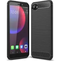 König Design HTC Desire 12 TPU Case Carbon Fiber Optik Brushed Schutz Hülle Cover Schwarz Neu