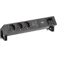 Bachmann Desk 2 - 3 AC-Ausgänge - Indoor - Typ L - Schwarz - 325 mm - 1 Stück(e)