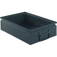 Schäfer Shop Stapelbox, 16 l, 100 kg, L 478 x B 307 x H 120 mm, Stahl, RAL 5008 (graublau)