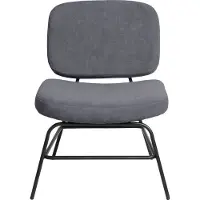 Meet by Paperflow Sessel Curve, Industrial Design, Polyesterbezug, Gestell Stahl & Sperrholz, B 570 x T 710 x H 755 mm, anthrazit