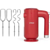 Livoo DOP243R, Handmixer, Rot, Kneten, Mixen, Whisking, Leiter, Acrylnitril-Butadien-Styrol (ABS), 250 W