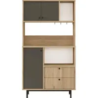 Skye Decor , RE3-SA, Mehrzweckschrank, Eiche, 100 % MELAMINBESCHICHTETE SPANPLATTEN, 88 x 35,5 x 161,2 cm