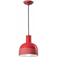 Licht-Erlebnisse Pendelleuchte Keramik E27 Ø 22,5 cm rund H: max. 146,5 cm Koralle Retro Keramikleuchte