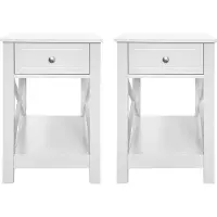 HTI Nachttisch Hayet Weiss 2er-Set