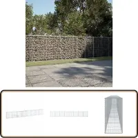 vidaXL Gabione mit Deckel 800x50x100 cm Verzinktes Eisen