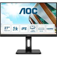 AOC P2 U27P2, 68,6 cm (27"), 3840 x 2160 Pixel, 4K Ultra HD, LED, 4 ms, Schwarz