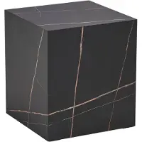 En.casa Beistelltisch 'Ellelu' Würfel 45 x 40 x 40 cm MDF Marmoroptik in Schwarz