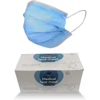 Abena Mundschutz mit Gummiband, 95x180 mm, 3-lagig, Blau, IIR | Packung (50 Stück)