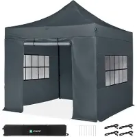 Vonroc Partyzelt - 3x3 m | Set inkl. Seitenwände - Grau