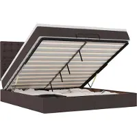 vidaXL Ottoman-Bett mit Matratzen & LEDs Dunkelbraun 200x200 cm Stoff