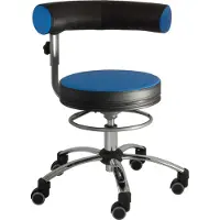 Sanus Gesundheitsstuhl Drehstuhl, Blau-Schwarz, Kunstlederbezug, Höhenverstellbar 46–54 cm